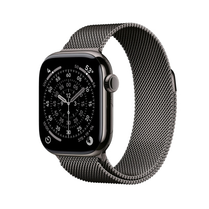 Apple Watch Series 11, 42 мм корпус из титана цвета «Slate», ремешок Milanese Loop цвета «Slate»