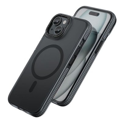 Чехол hoco. DROP PROOF Magnetic Smartphone Case для Apple iPhone 15 Plus Прозрачный черный