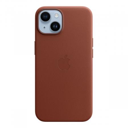 Чехол Leather Case MagSafe для Apple iPhone 14 «Umber»