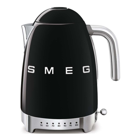 Чайник электрический SMEG 50s Style с регулируемой температурой (KLF04BLEU) Black, чёрный
