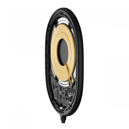 Беспроводное зарядное устройство 15w Baseus Light Magnetic Wireless Charger, Type-C кабель 1,5 м (WXQJ-01) Black, чёрный