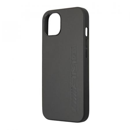 Чехол AMG для iPhone 13 Genuine leather Big logo Hard (AMHCP13MDOLGR) Черный
