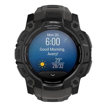 Часы Garmin INSTINCT 3 AMOLED 50мм Black, черный с угольно-черным ремешком