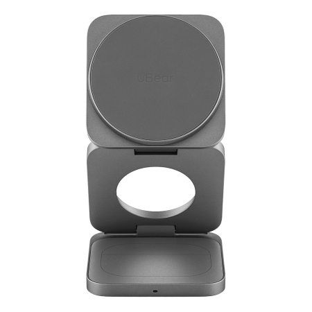 Беспроводное зарядное устройство uBear Balance Slim 3в1 Qi2.2 Серый