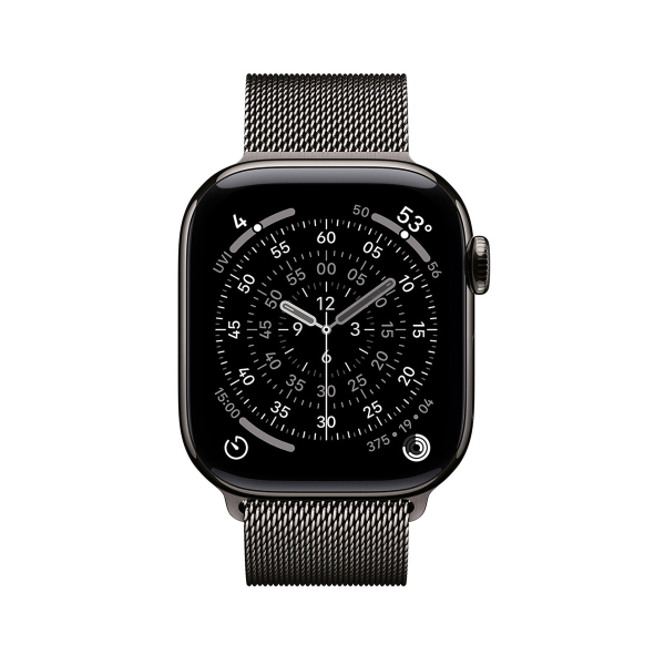 Apple Watch Series 11, 42 мм корпус из титана цвета «Slate», ремешок Milanese Loop цвета «Slate»