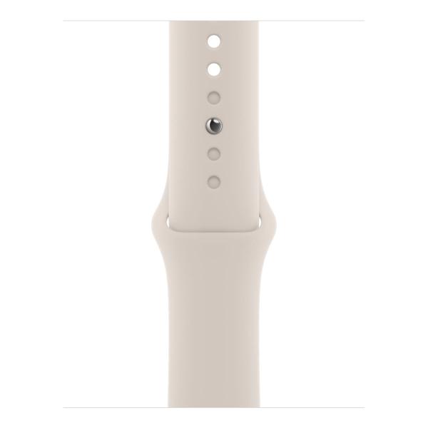 Apple Watch SE (2022), 40 мм корпус из алюминия цвета «Silver», ремешок Sport Band размера S/M цвета «Starlight»