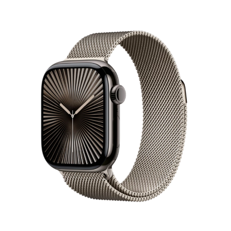 Ремешок для Apple Watch 42/44/45/46/49 Gurdini Titanium Milanese Loop, Natural