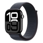 Apple Watch Series 10, 46 мм корпус из алюминия цвета «Jet Black», ремешок Sport Loop цвета «Ink»