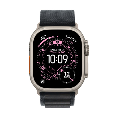 Apple Watch Ultra 3 (2025), 49 мм корпус из титана цвета «Natural», ремешок Alpine Loop размера M цвета «Black»